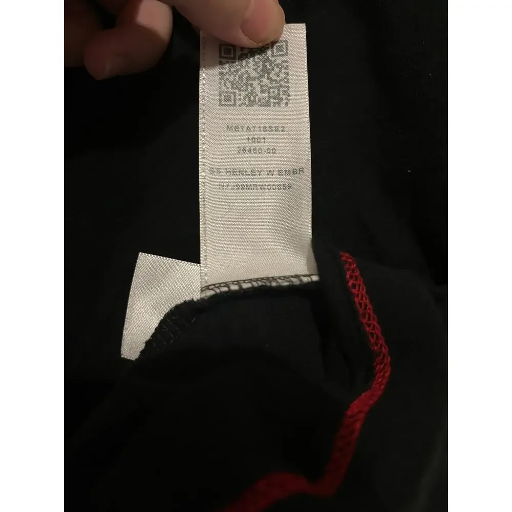 Bundle of 3 Short Sleeve Tees Henley Black Red Size M